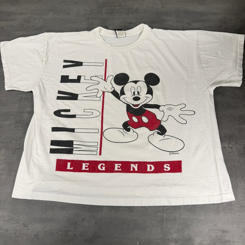 Vintage Mickey Unlimited T-Shirt Adult XL Mickey Legends White Disney Land'n Sea